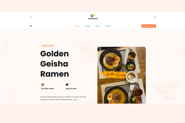 Food recipe and review homepage