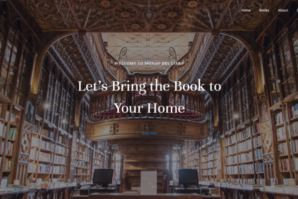 Bookstore homepage